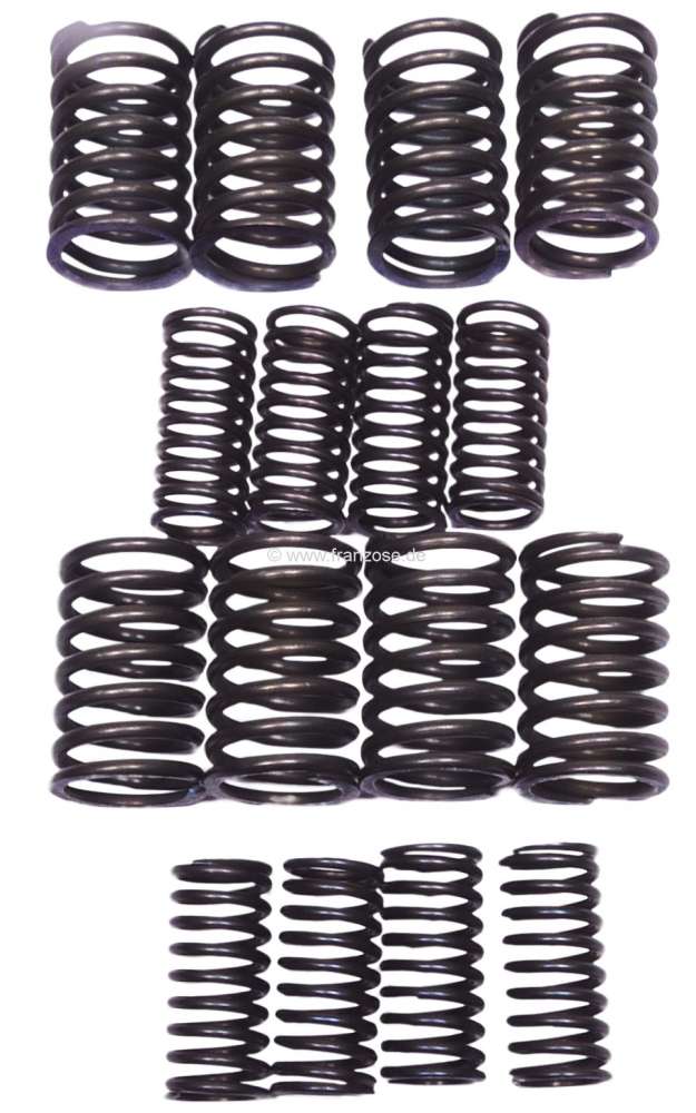 Citroen-DS-11CV-HY - Valve spring set outside + inside (16 fittings). Suitable for Citroen 11CV PERFO + 11D eng