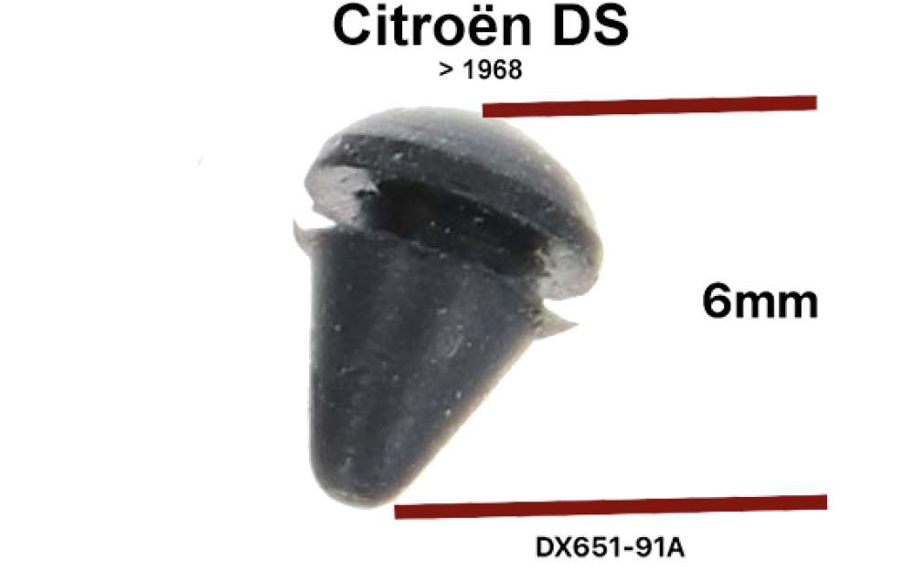 Citroen-DS-11CV-HY - Rubber stop (rubber buffer), for the glove compartment lid. Suitable for Citroen DS, until