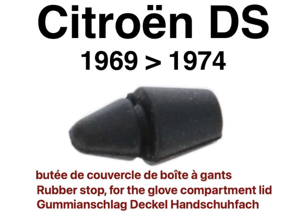Citroen-DS-11CV-HY - Rubber stop (rubber buffer), for the glove compartment lid. Suitable for Citroen DS, from 