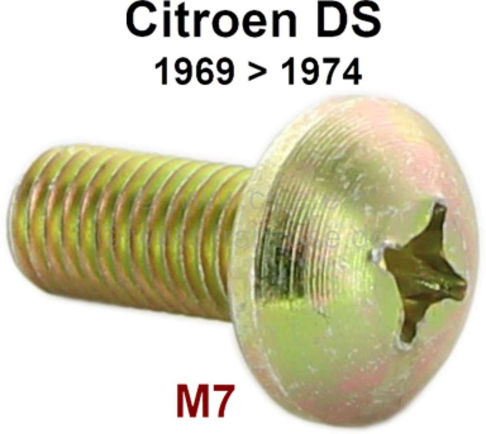 Citroen-DS-11CV-HY - Door brake, screw yellow galvanizes (M7), for the door catch straps. Suitable for Citroen 