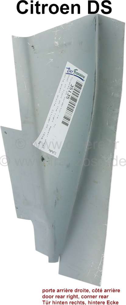 Citroen-DS-11CV-HY - Door in front on the right. Repair sheet metal for the rear door corner. Suitable for Citr
