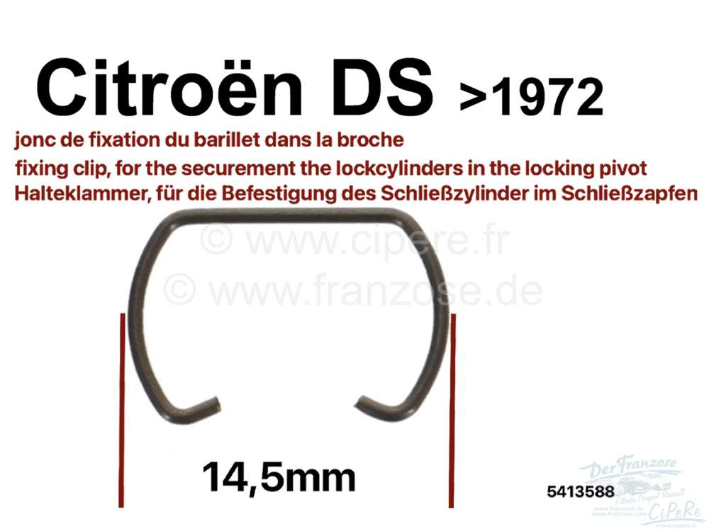 Sonstige-Citroen - Fixing clip, for the securement of the lockcylinder in the locking pivot. Suitable for Cit