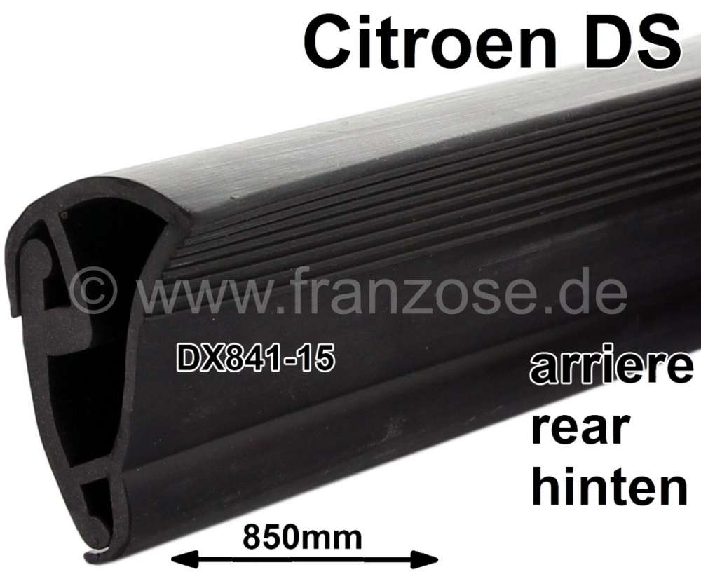 Citroen-DS-11CV-HY - Door seal rear (door side), down in support rail of the door. Per piece. Suitable for Citr
