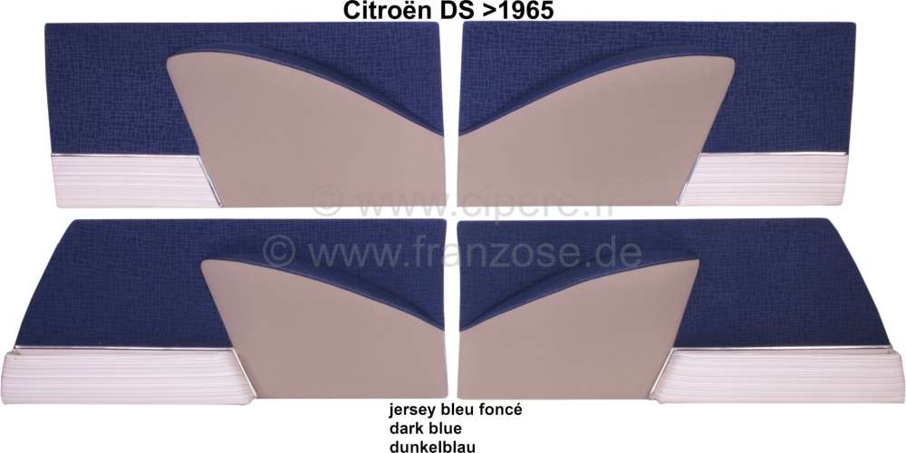 Citroen-DS-11CV-HY - DS >65, door linings (4 item). Suitable for Citroen DS, up to year of construction 1965. C