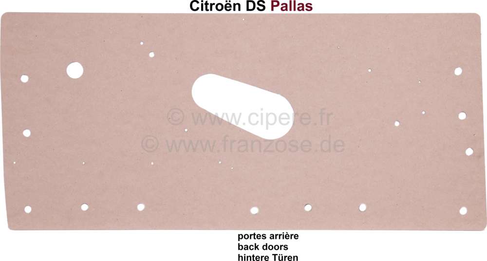 Citroen-DS-11CV-HY - Door lining wood in the rear, without cover. Suitable for Citroen DS Pallas. Per piece, on