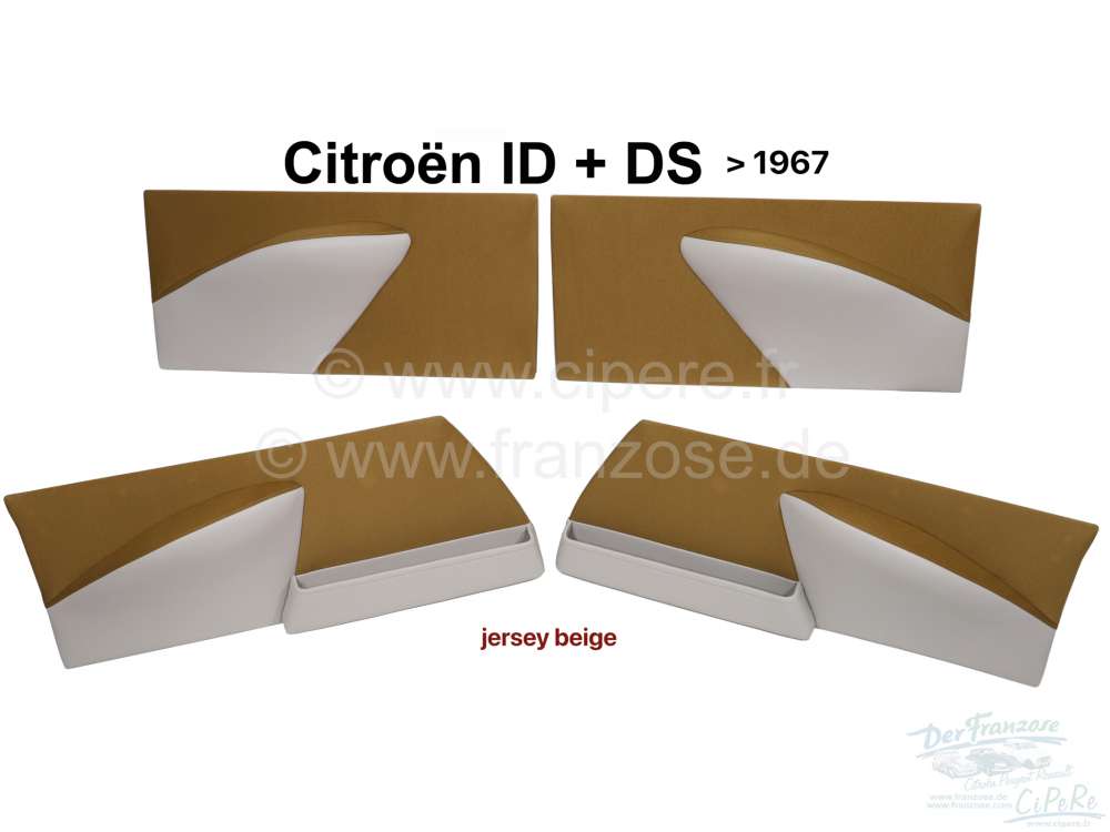 Citroen-DS-11CV-HY - DS, door panels (4 pieces). Suitable for Citroen DS, until year of manufacture 1967. Colou