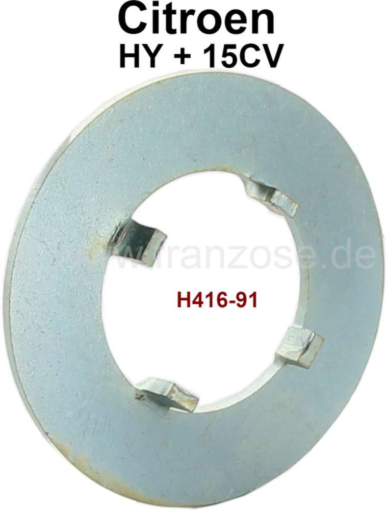 Citroen-DS-11CV-HY - Locking plate, for the drive shaft nut. Suitable for Citroen HY + 15CV. Dimension: 30.5 x 