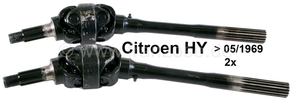 Citroen-DS-11CV-HY - Drive shaft on the left + on the right (2 pieces). Suitable for Citroen HY to year of cons