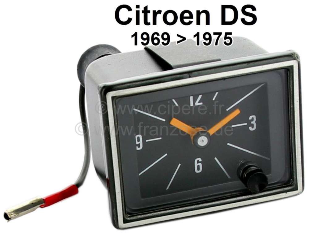 Citroen-DS-11CV-HY - Clock (optical like original). Suitable for Citroen DS, from 1969. The clock has an electr
