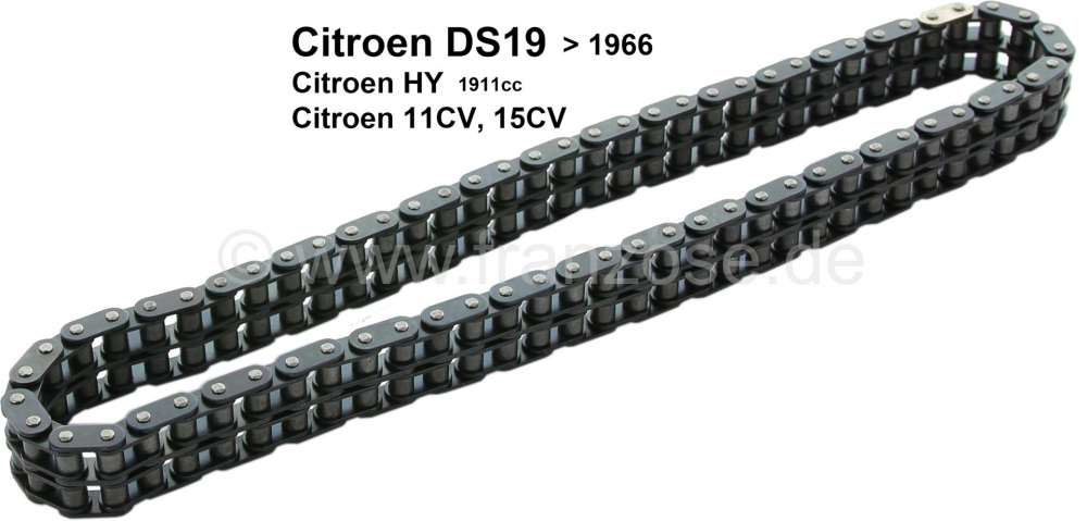 Citroen-2CV - Camshaft drive chain duplex, 66 chain links. Suitable for Citroen 11CV, 15CV, ID19, DS19, 