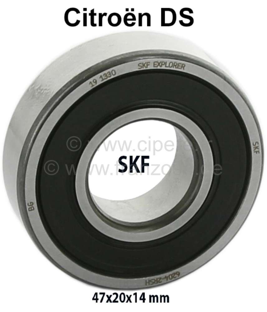 Citroen-DS-11CV-HY - Camshafts bearing in front (1 item/SKF), suitable for Citroen DS. Dimension: 47x20x14 mm (