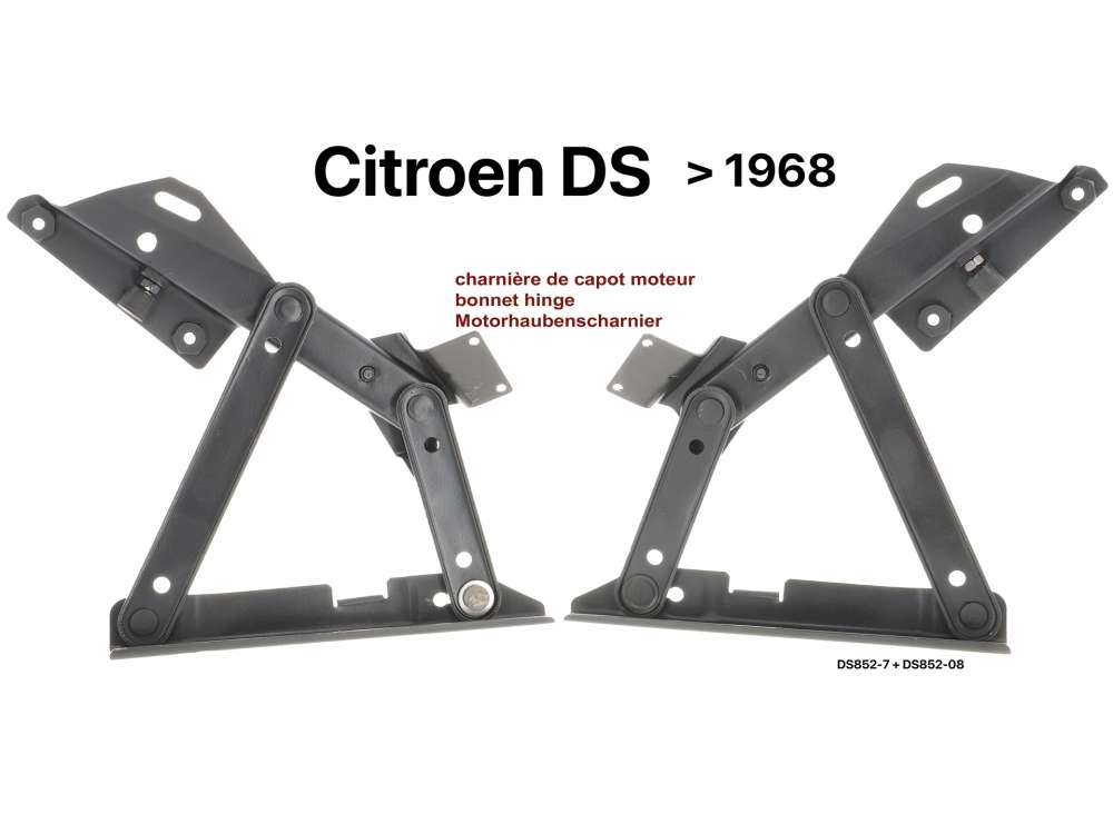 Citroen-DS-11CV-HY - Bonnet hinge (1x left + 1x right). Suitable for Citroen DS, until year of construction 196