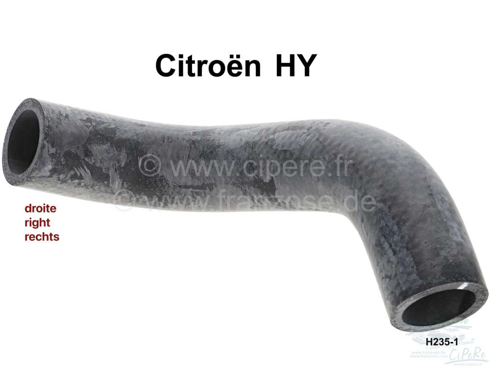 Citroen-DS-11CV-HY - Coolant hose on the right, suitable for Citroen HY, all years of construction. Overall len