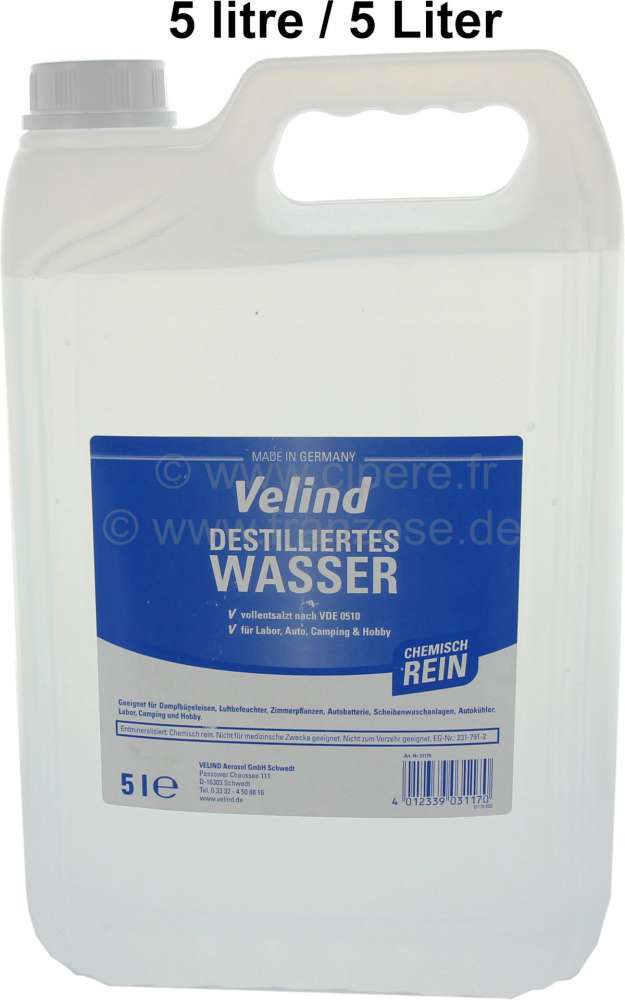 Renault - Distilled water, 5 liters. For radiator filling. Tap water contains harmful components for