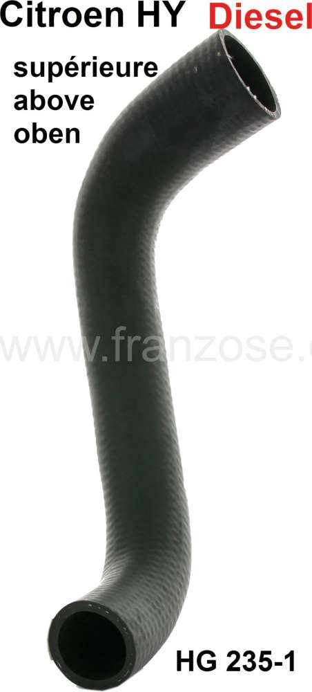Citroen-DS-11CV-HY - Radiator hose above (on the radiator). Suitable for Citroen HY Diesel. 40mm/53mm. Or. No. 