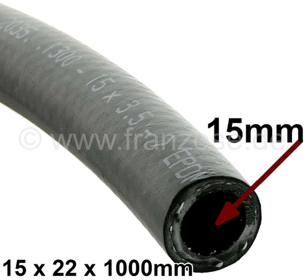 Peugeot - Radiator hose universal. Inside diameter: 15,0mm. Outside diameter: 22,0mm. Length: 1000mm