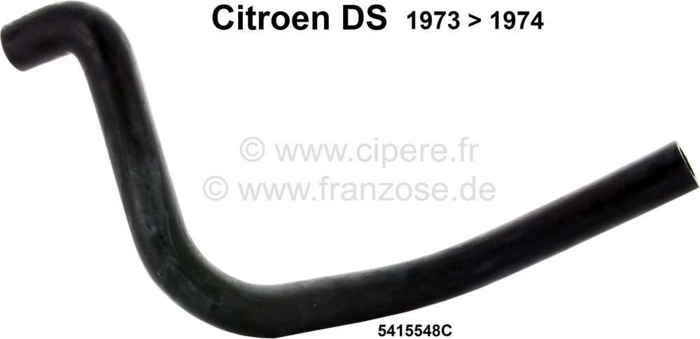 Citroen-DS-11CV-HY - Radiator hose (water hose) to the radiator compensating tank. Suitable for Citroen DS, sta
