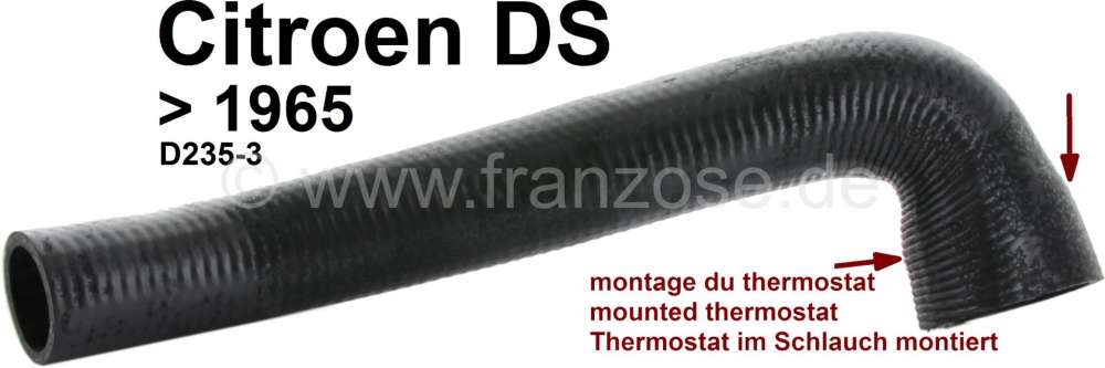 Citroen-DS-11CV-HY - Radiator hose (water hose) above. Connection radiator to engine. Suitable for Citroen DS, 
