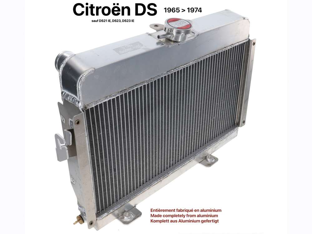 Citroen-2CV - Radiator, new part made of aluminium. Suitable for Citroen DS (except DS21IE + DS23IE, DS2