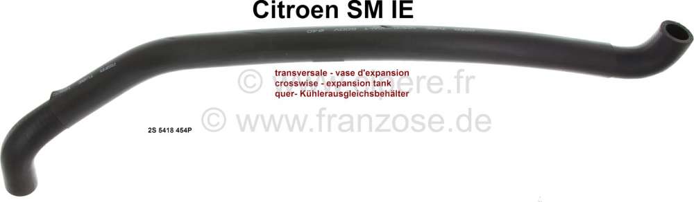 Citroen-DS-11CV-HY - SM, radiator hose rear crosswise, to the expansion tank. Suitable for Citroen SM IE. Or. N