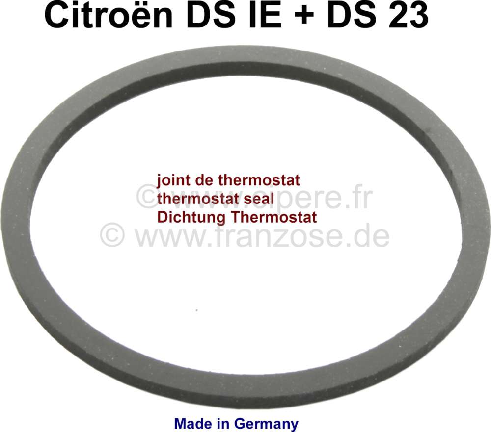 Citroen-DS-11CV-HY - Thermostat seal (flat rubber ring), suitable for Citroen DS IE (injection engine). Made in
