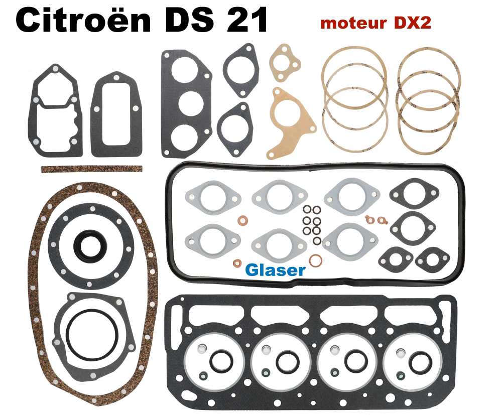 Sonstige-Citroen - Engine gasket set inclusive cylinder head gasket, suitable for Citroen DS 21 (engine DX2),