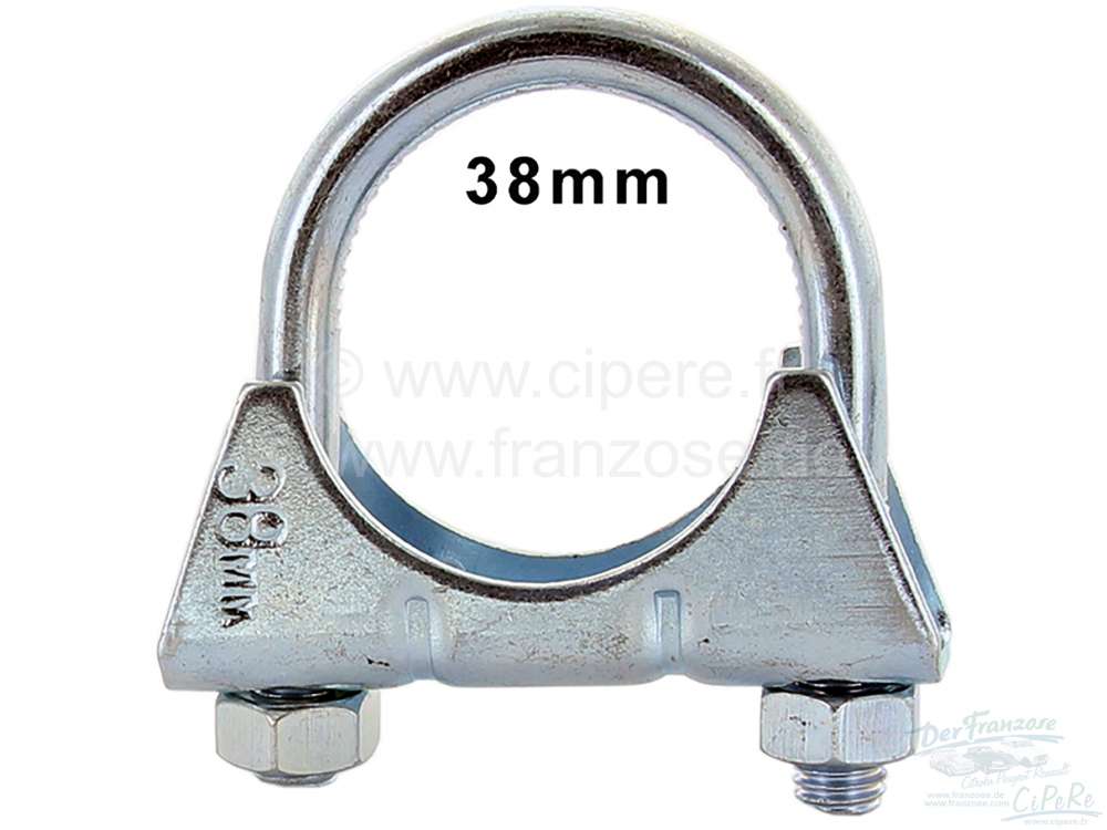 Peugeot - Exhaust clip 38mm (clamp clip). Thread: M8