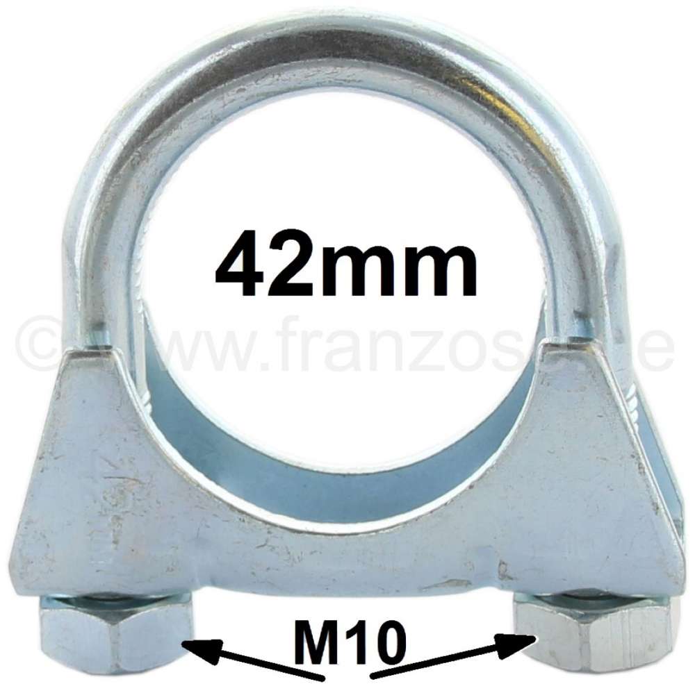 Peugeot - Exhaust clip 42mm (clamp clip). Thread: M10!