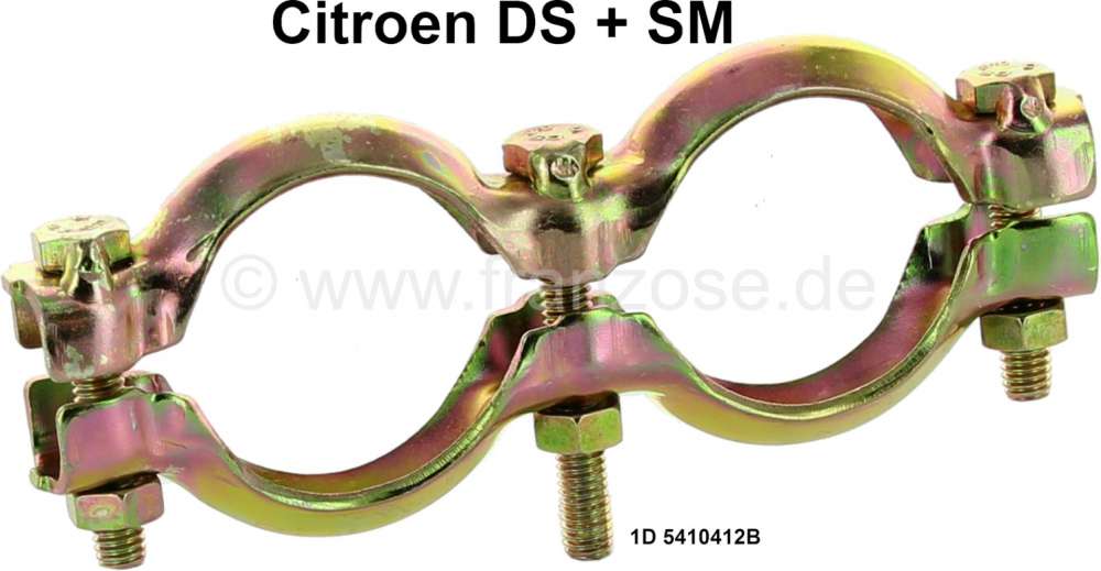 Citroen-2CV - Exhaust clip doubles. Suitable for Citroen DS, for the connection main silencer to the tai