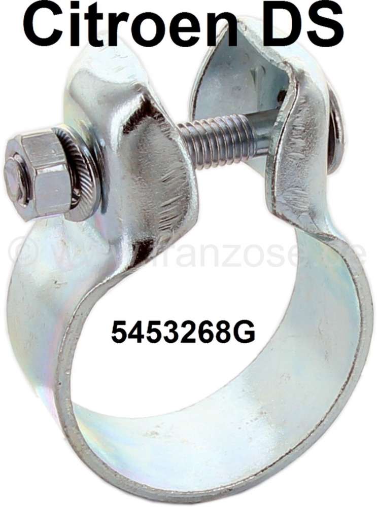 Citroen-DS-11CV-HY - Exhaust clip, for the flexible exhaust pipe, connection to the main silencer. Diameter: 48