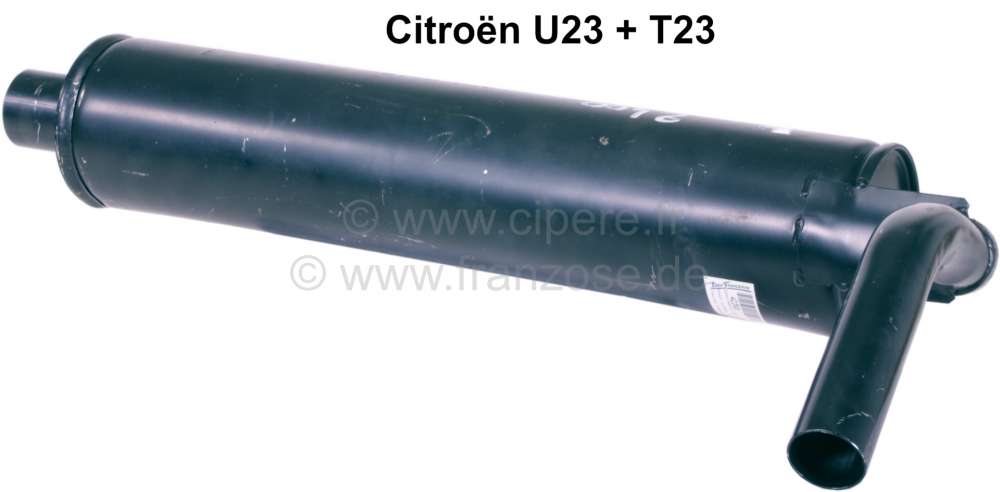 Citroen-DS-11CV-HY - Exhaust silencer. Suitable for Citroen U23 + T23. Inlet pipe 