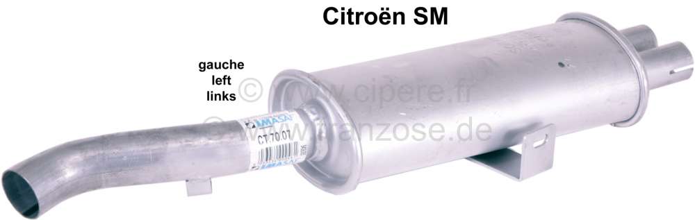 Citroen-DS-11CV-HY - SM, final silencer on the left, suitable for Citroen SM.