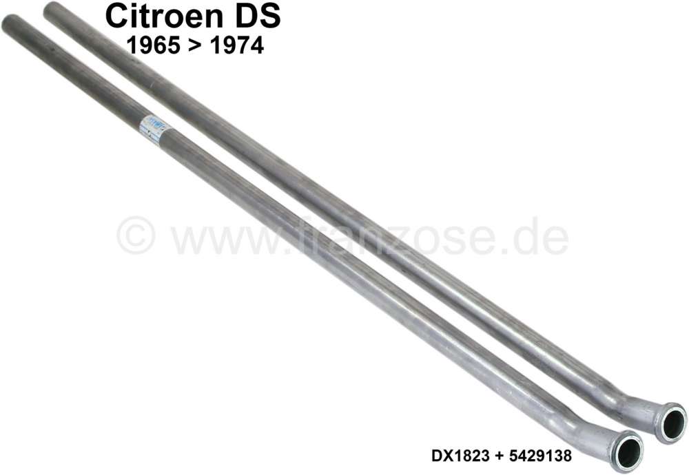 Citroen-DS-11CV-HY - DS starting from 65, exhaust pipes center (2 fittings). Connection from the front muffler 