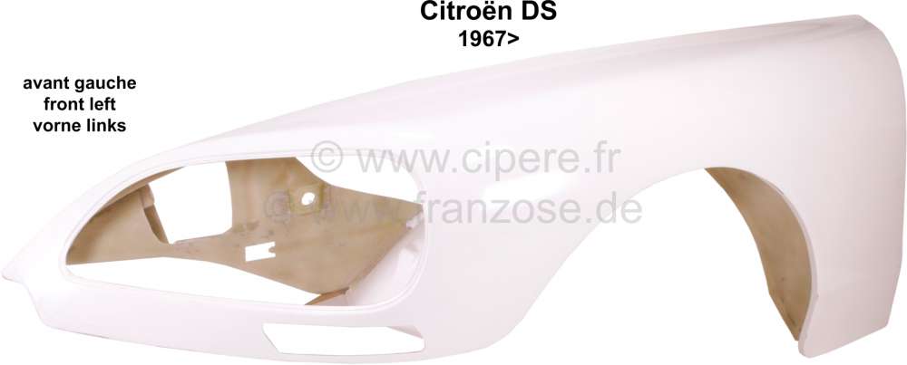 Alle - Fender in front on the left, from synthetic. Suitable for Citroen DS, starting from year o