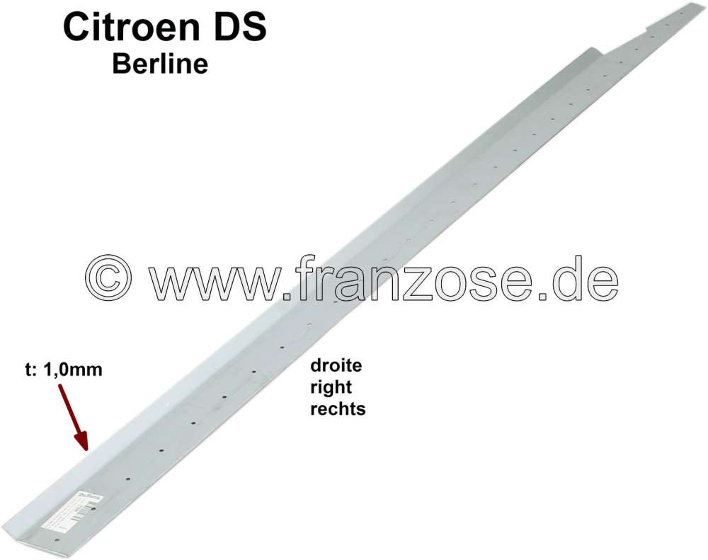 Citroen-DS-11CV-HY - Floor pan on the right. Reinforcing plate (reinforcement on the floor pan). Bottom surface