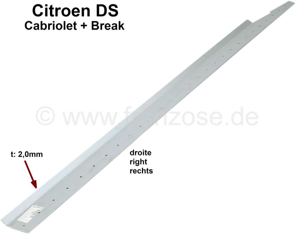 Citroen-DS-11CV-HY - Floor pan on the right. Reinforcing plate (double reinforced) underside base plate to sill