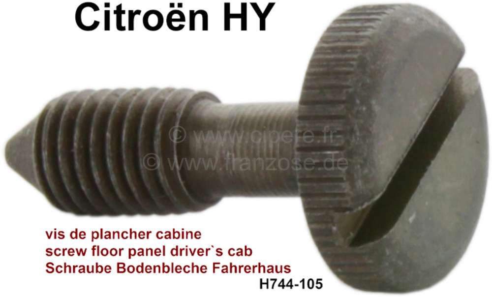 Citroen-DS-11CV-HY - Floor panel, driver's cab: Screw for the hook of the floor panel, in the driver's cab. Sui