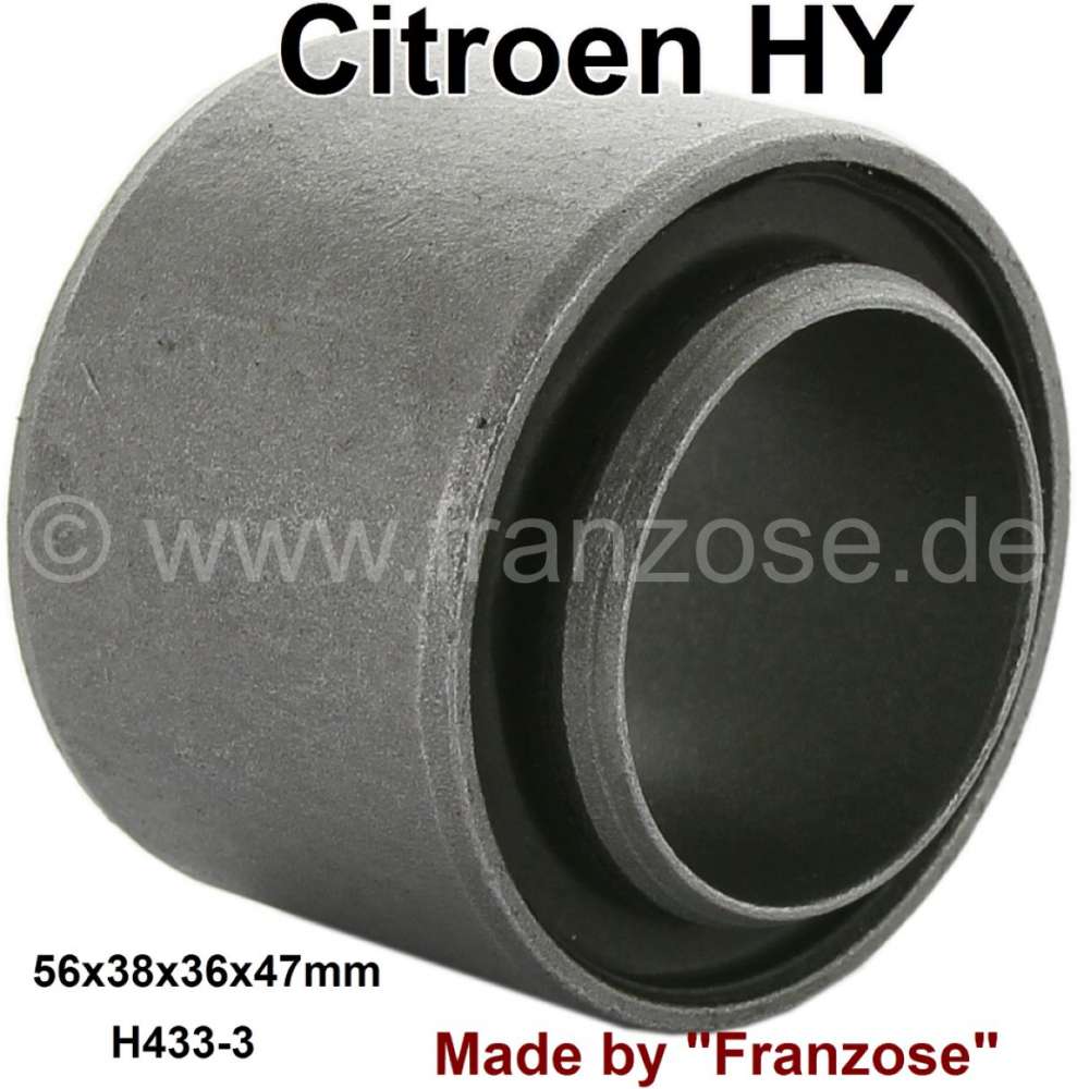 Citroen-DS-11CV-HY - Wishbone bonded-rubber bushing. Suitable for Citroen HY. Dimension: 56 x 38 x 36 x 47mm. O