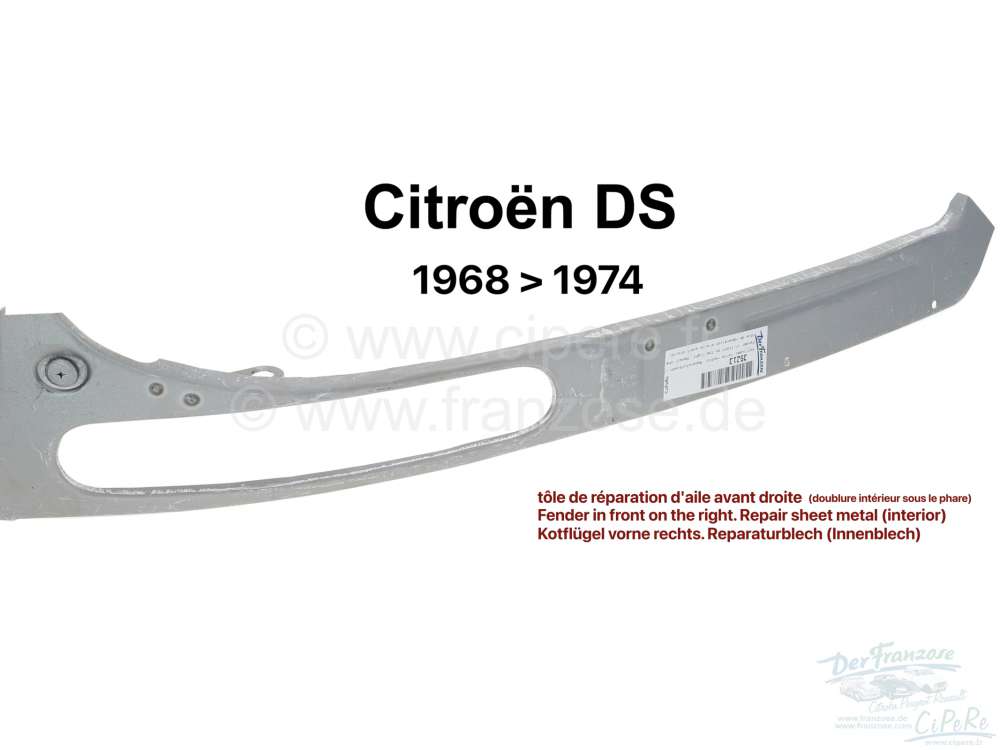 Sonstige-Citroen - Fender in front on the right. Repair sheet metal (interior sheet metal - reinforcing plate