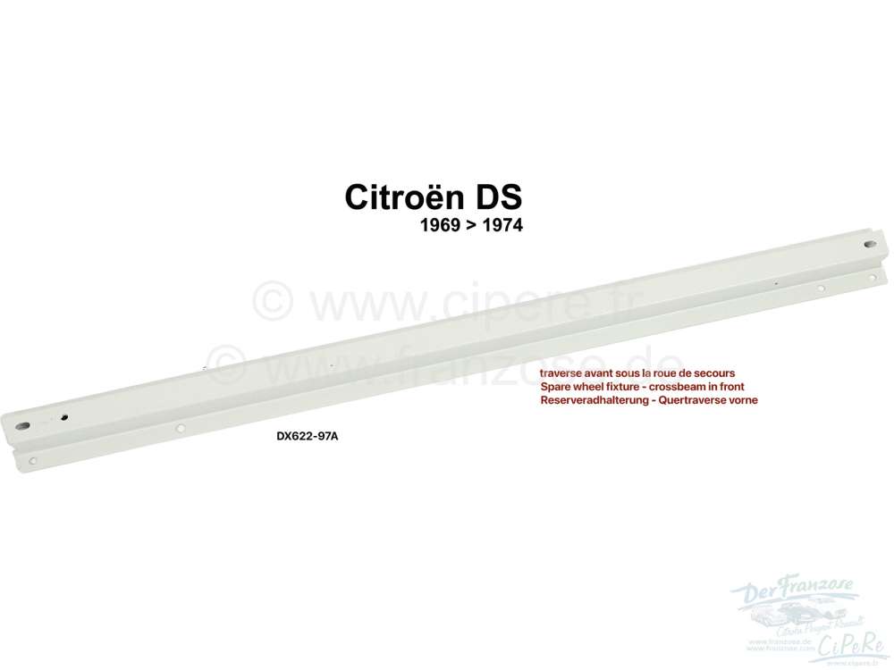 Citroen-2CV - Spare wheel fixture - crossbeam in front, between the fenders. Suitable for Citroen DS, ne
