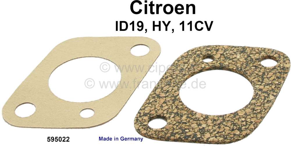 Citroen-DS-11CV-HY - Gasoline pump seal (flange seal down). Suitable for Citroen 11CV, 15CV. Citroen HY + ID19.