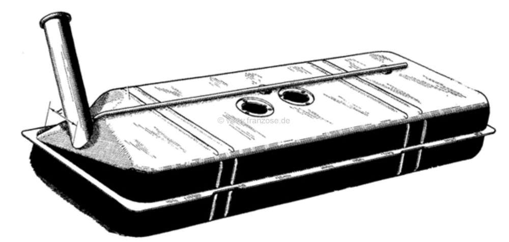 Citroen-DS-11CV-HY - Fuel tank, 50 liters. Suitable for Citroen 11CV BL (LEGERE), starting from year of constru