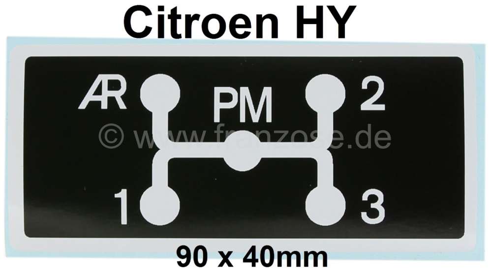 Citroen-DS-11CV-HY - Label, for the gear shift (in reverse). Suitable for Citroen HY.