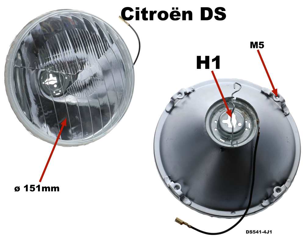 Sonstige-Citroen - Additional headlight insert (reflector) with clear glass. Suitable for Citroën DS models 