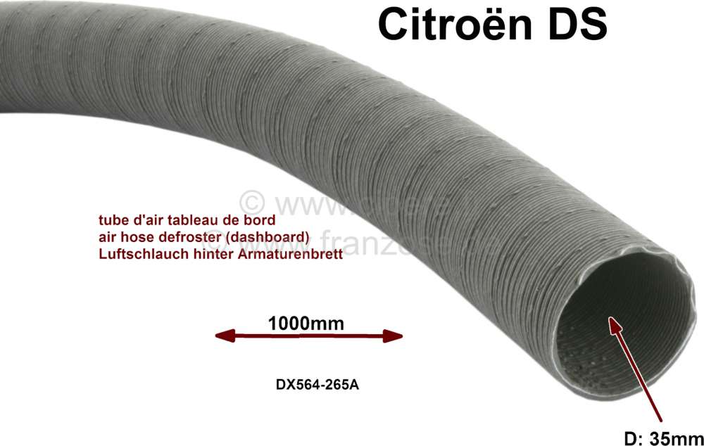 Citroen-DS-11CV-HY - Air hose defroster nozzle, to the lateral outlets (dashboard). Suitable for Citroen DS. In