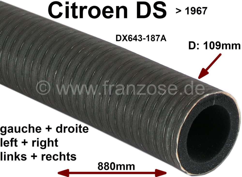 Sonstige-Citroen - Fresh air hose isolated, on the left + on the right in the fender. Suitable for Citroen DS