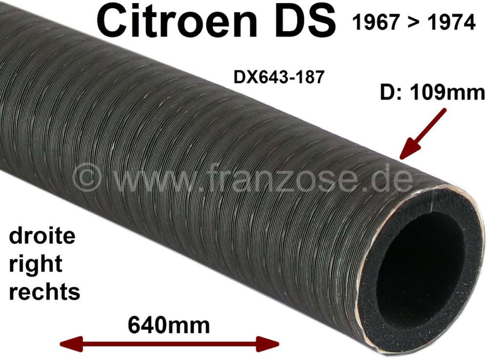 Citroen-DS-11CV-HY - Fresh air hose on the right (in the fender), heavily, isolated. Suitable for Citroen DS, s