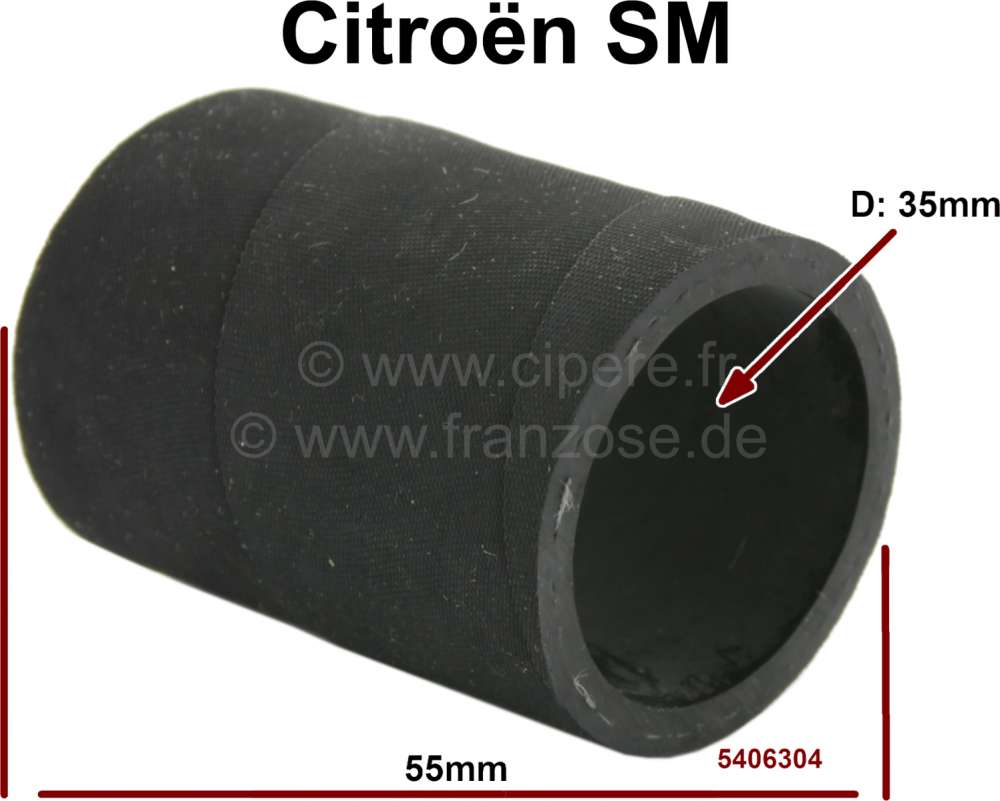 Citroen-DS-11CV-HY - SM, radiator hose (small), connection from the nozzle to the collecting pipe. Or. No. 5406