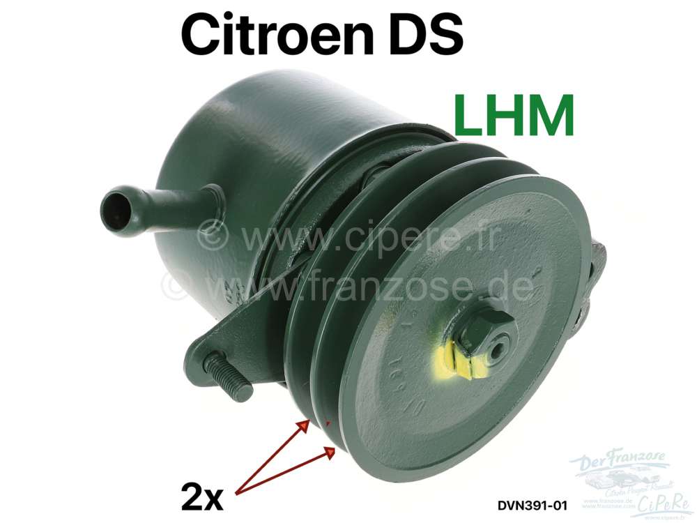 Citroen-DS-11CV-HY - Hydraulic pump for 2 V-belts (7 pistons pump), in the exchange. Hydraulic system LHM. Suit