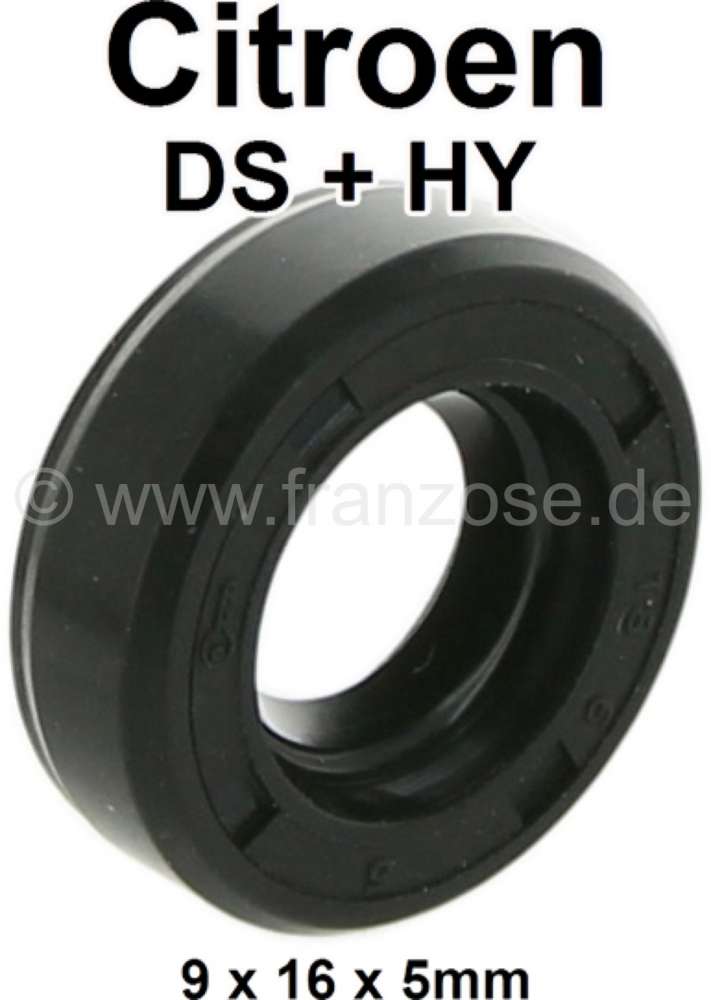 Citroen-DS-11CV-HY - Shaft seal, for the distributor. Suitable for Citroen DS + Citroen HY. Dimension: 9 x 16 x